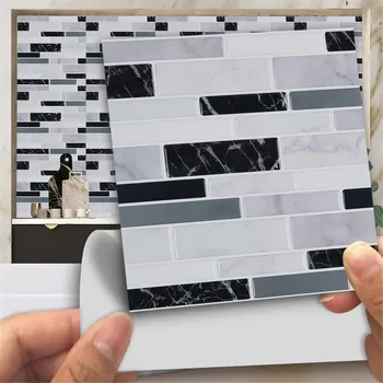 2022 New 10pc Self Adhesive Tile 3D Sticker Kitchen Bathroom Wall Sticker Decoration home decor Accessories Accesorios De Cocina 5