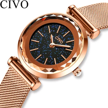 

2020 CIVO Women Watch Top Luxury Brand Creative Design Steel Mesh Waterproof Watches Female Clock Relogio Feminino Montre Femme