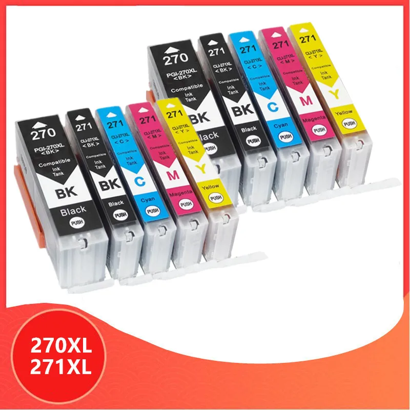 10 шт. PGI-270 CLI-271 270xl 271xl совместимые картриджи с чернилами для принтера canon MG7720 TS8020