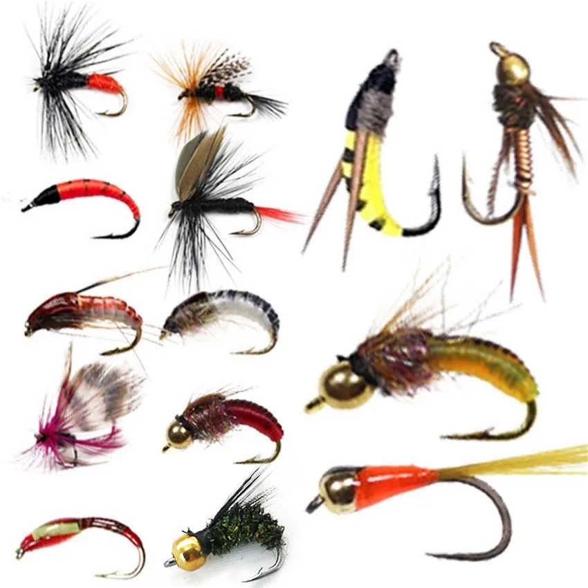 Details about   40-148Pcs/Box Dry/Wet Fly Nymph Lure Assotment for Trout Fly Fishing Flies 