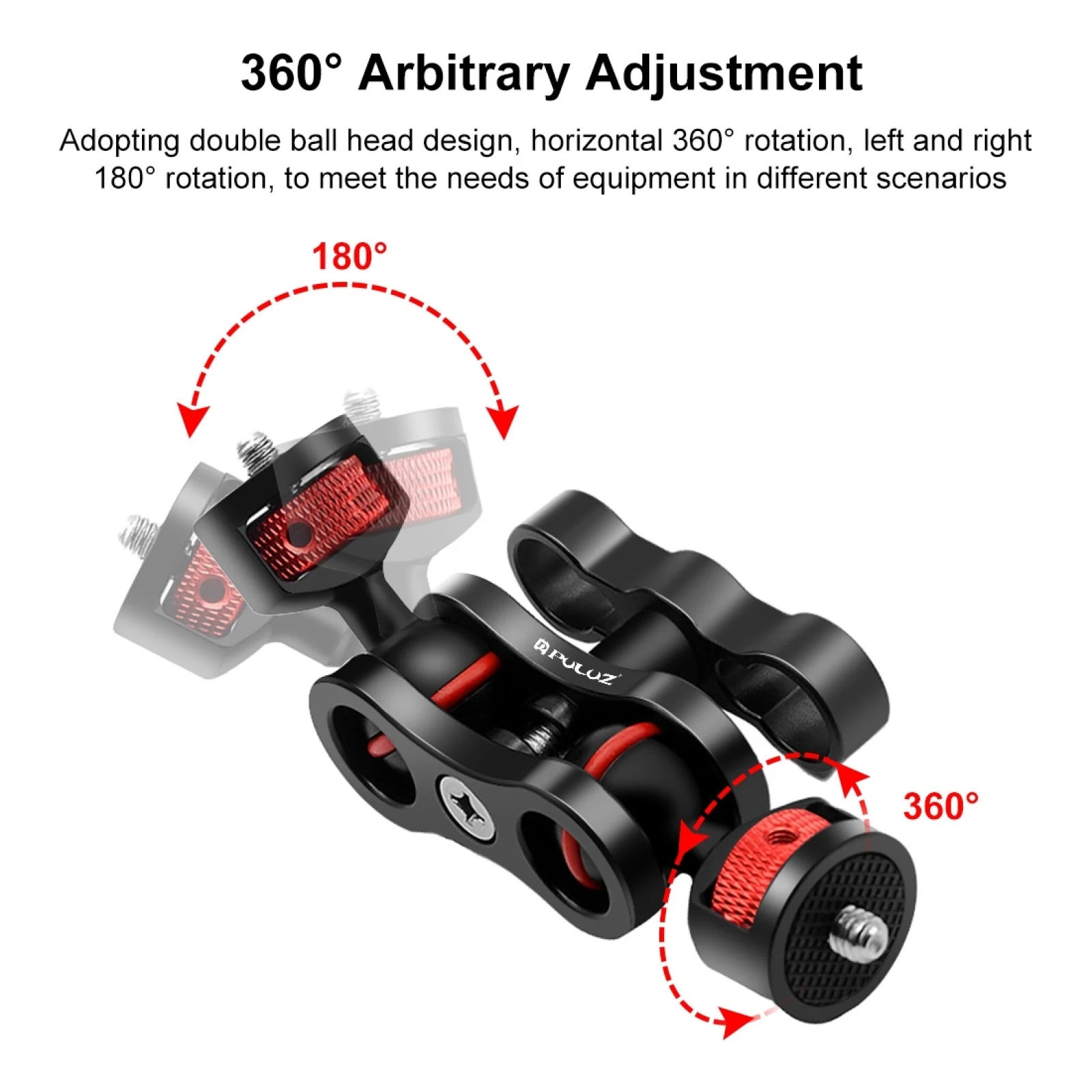 PULUZ Magic Arm Bracket Mount 1/4 inch Ball Head Magic Arm Aluminum Alloy Holder for Cameras