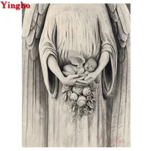 Diy Алмазная картина ангел ребенок собственный фото на заказ Алмазная вышивка мозаичный комплект полный квадратный Круглый Алмаз Картина Вышивка крестиком