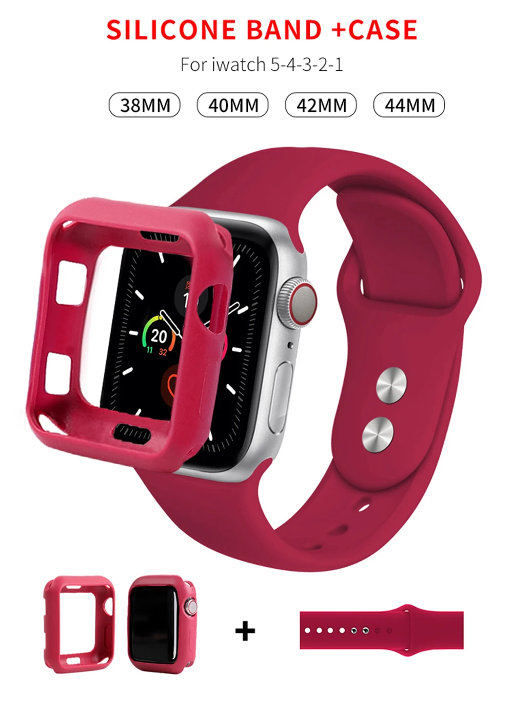 Чехол для часов ProBefit candy для Apple Watch 3 2 1 42 мм 38 мм мягкий силиконовый ремешок для iWatch 4 5 40 мм 44 мм бампер для часов