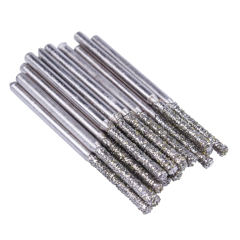 20PCS 2mm Diamond Coated Hole Saw Solid Drill Bit For Glass Tile Ceramic Marble