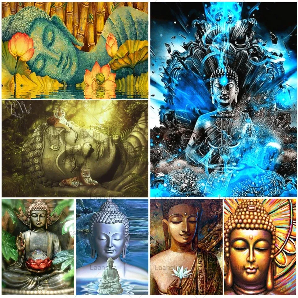 

5D Diy Diamond Painting Religious Buddha Cross Stitch Kit Full Drill Square Diamond Embroidery Mosaic Art Picture Home Decor