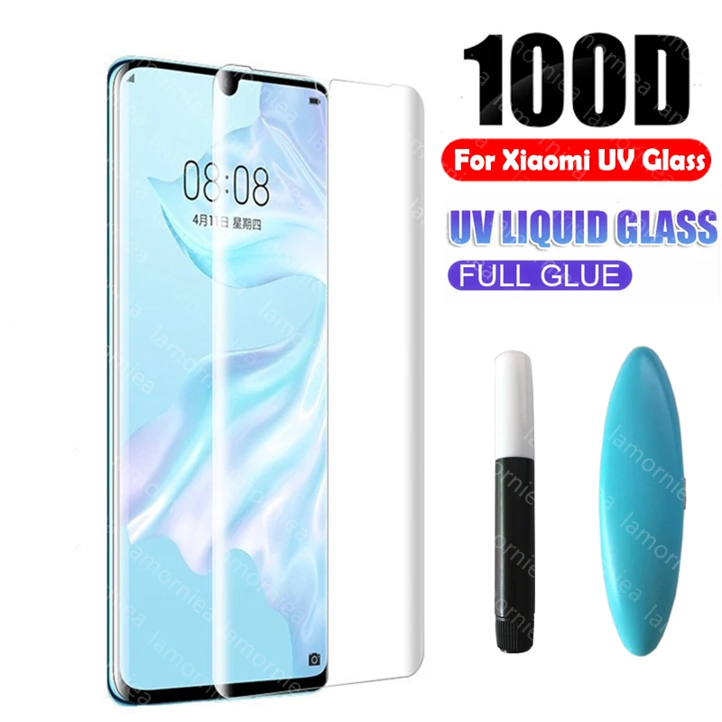 100D УФ жидкое клеевое стекло для Xiaomi Mi CC9 Pro Note 10 полное закаленное Redmi 8 8A 9T E