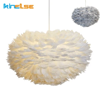 

Modern Nordic Feather Pendant Light E27 Romantic Lustre Loft Pendant Lamp For Bedroom aisle corridor Hanging Lamp Decor fixture