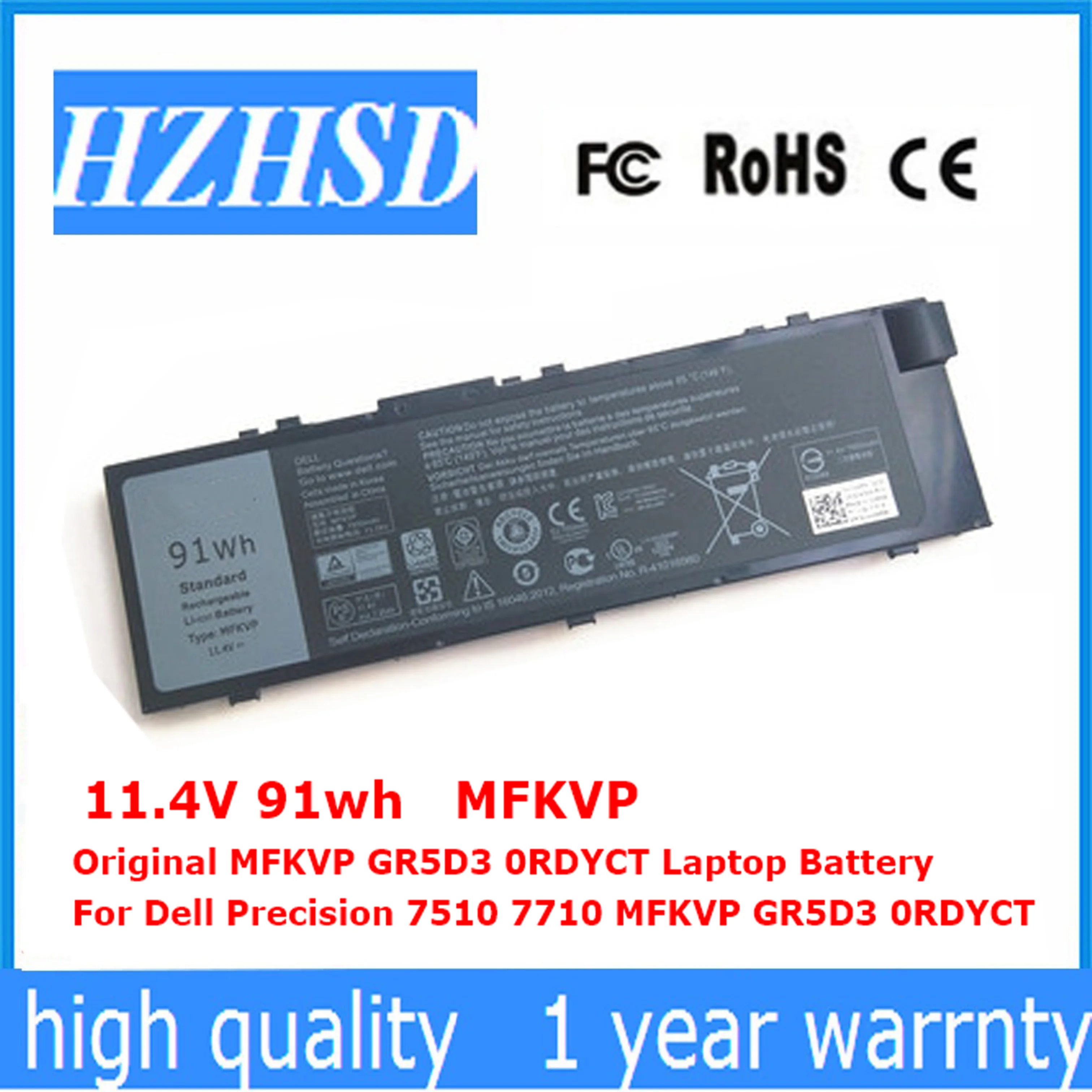 11.4V 91wh MFKVP Original GR5D3 0RDYCT Laptop Battery For Dell Precision 7510 7710 M7710 | Компьютеры и офис