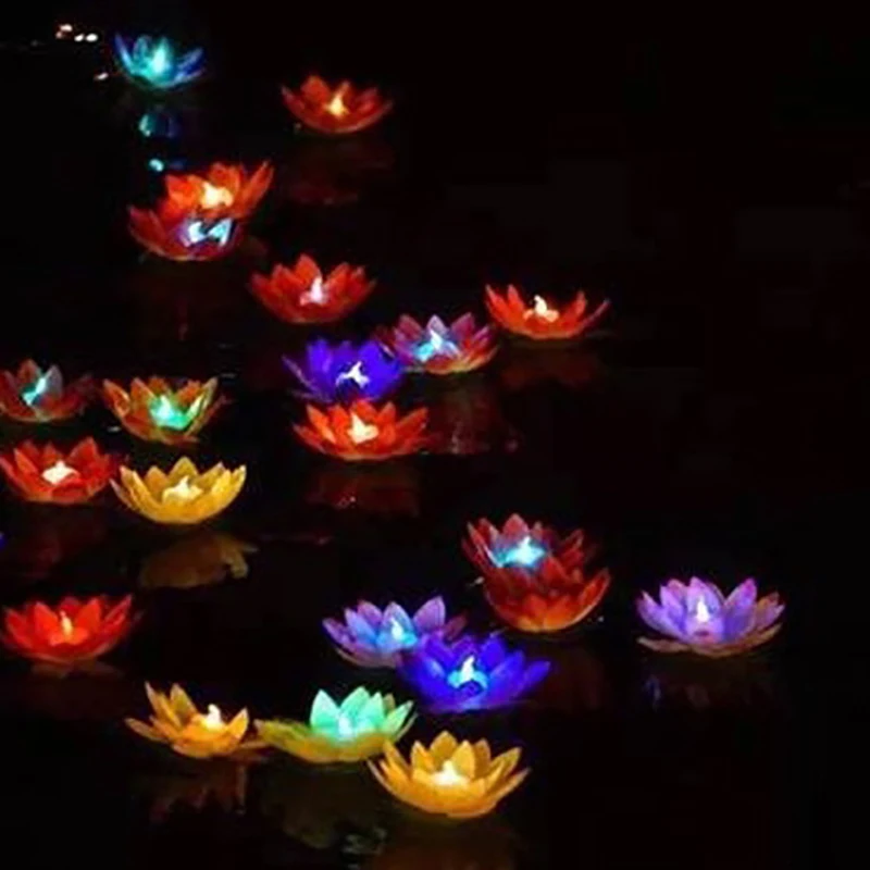 1 шт. светодиодный плавающий цветок лотоса отмечание праздника плавательный бассейн для фестиваля деятельности торжества украшения сада