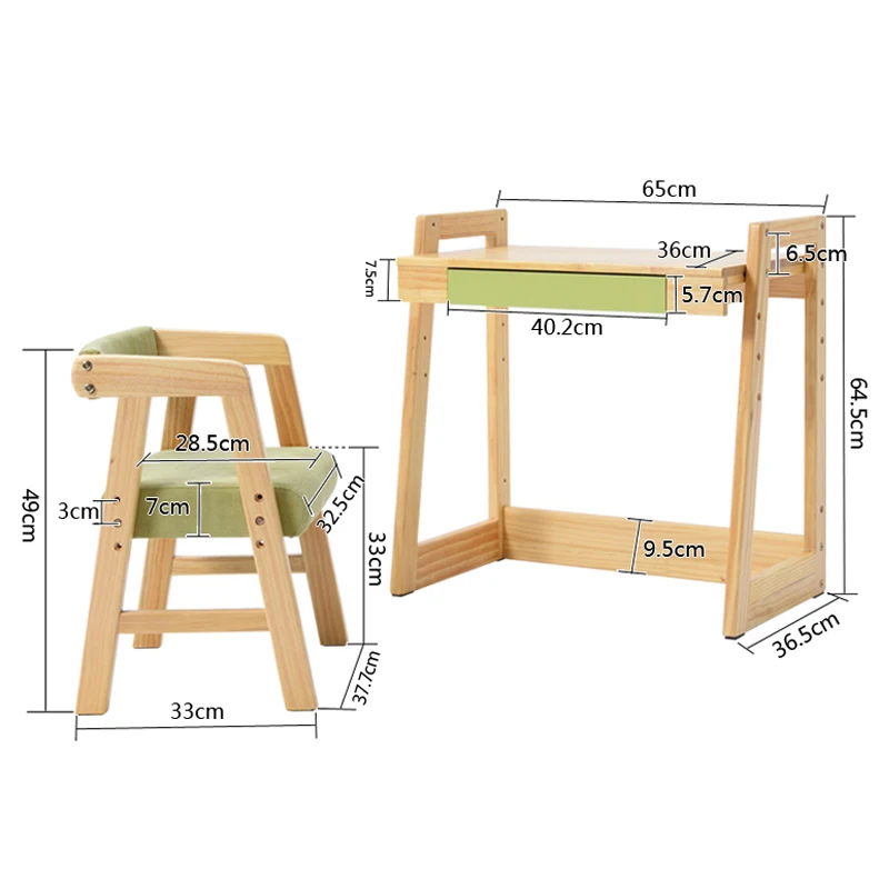 New Durable student desk chair set the height adjustable children learning table solid wood furniture set multicolor optional New Durable student desk chair set the height adjustable children learning table solid wood furniture set multicolor optional
