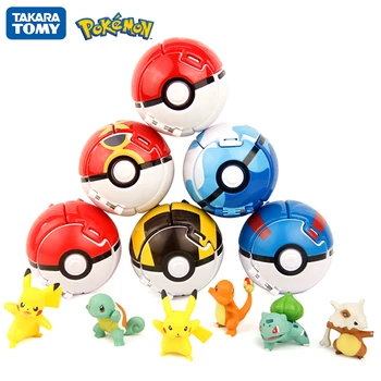 

TOMY Pokemon Elf Ball Pikachu Pokeball Pocket Monster Variant Toy Action Figure Model Toys Kids Game Cosplay Toy Gift