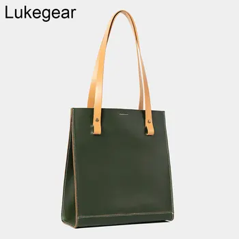 

Lukegear 100% Handmade Handbags Split Leather Women Bags Big Capacity Tote Packs with High Quality