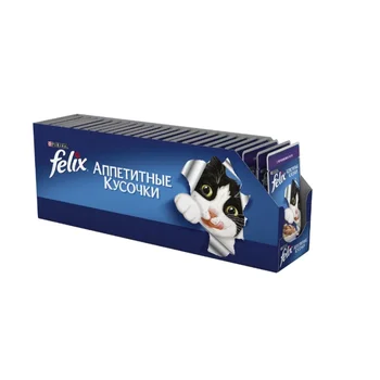 

Felix Аппетитные кусочки пауч для кошек (кусочки в желе), Ягненок, 24*85 г.