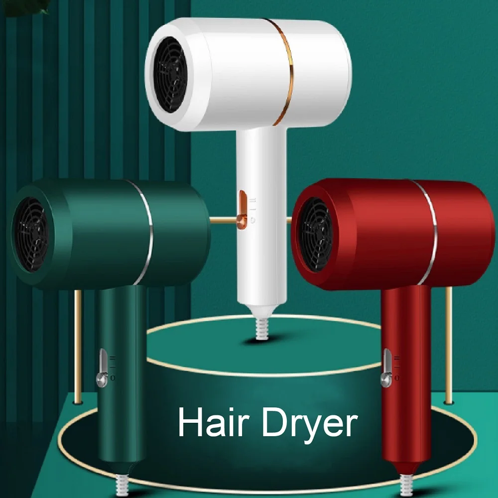Hair Dryer Salon Electric Hair Maker with EU UK AU Plug-In 220V White Green Red Household Hotel Portable Popular Dry