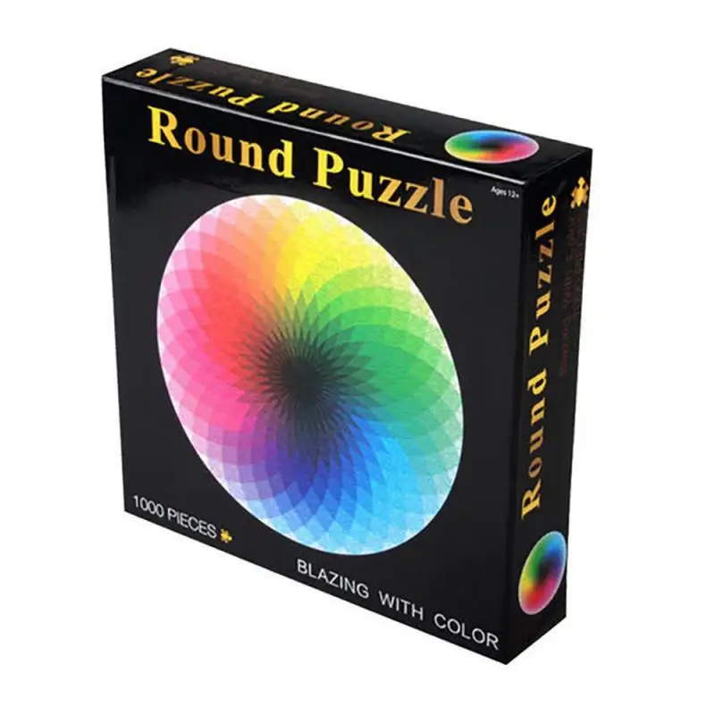 1000 Pcs / Set Colorful Rainbow Round Geometric Photo Puzzle Toys Kids Adults DIY Education To Reduce Stress Puzzles Game Toy | Игрушки и