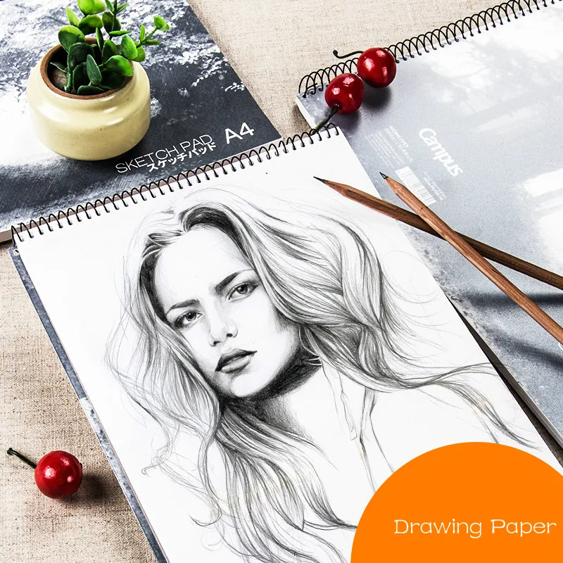 A4 Paper Painting Drawing Paper Artist Sketch Book A3 Papel Stationery 50sheets Sketch Book Painting Graffiti Paper Art Supplies