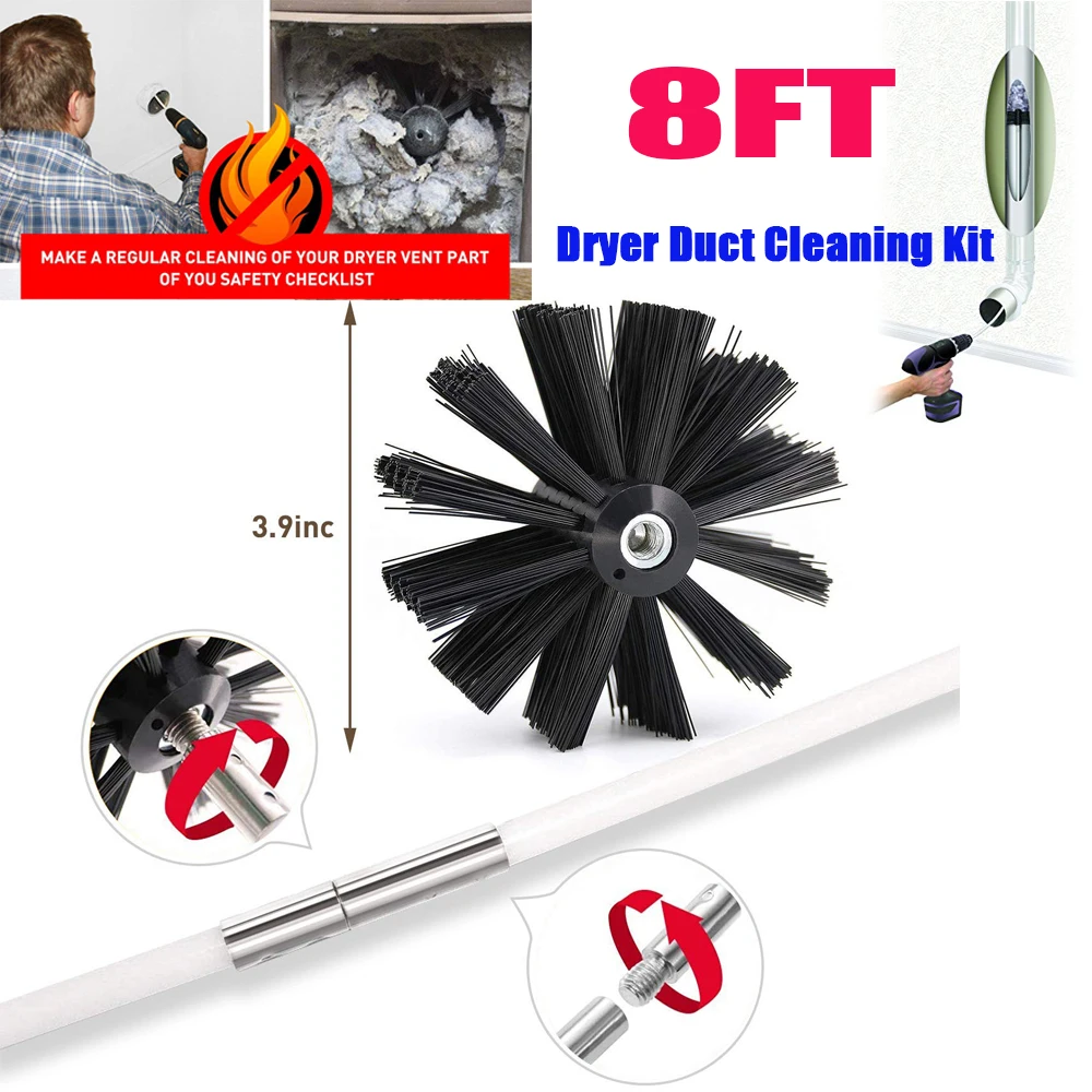 Набор щеток для очистки вентиляционного отверстия для сушилки расширяется до 8 футов