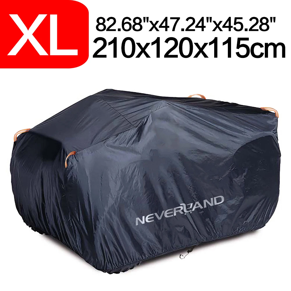 

210 cm 82.68 inch 190T Black Design L ATV Motor Scooter Motorbike Covers Waterproof Rain Proof Dust UV Sun Protector D30