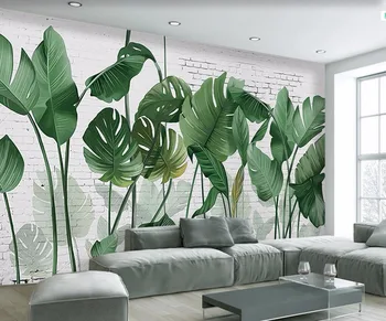 

CJSIR Custom Mural Wallpaper Hand Painted Tropical Hand Painted Banana Leaf Plant Photo Wallpaper Painting 3d Papier Decor