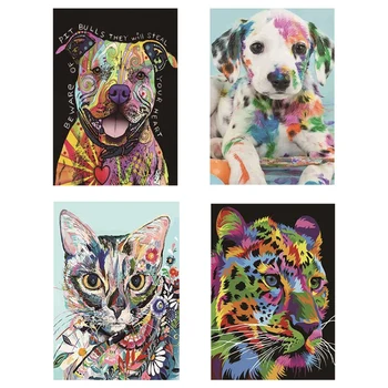 

4Pcs Diamond Painting Cat Full Diamond Embroidery Animals Picture of Rhinestone Cross Stitch Diamond Mosaic Handwork