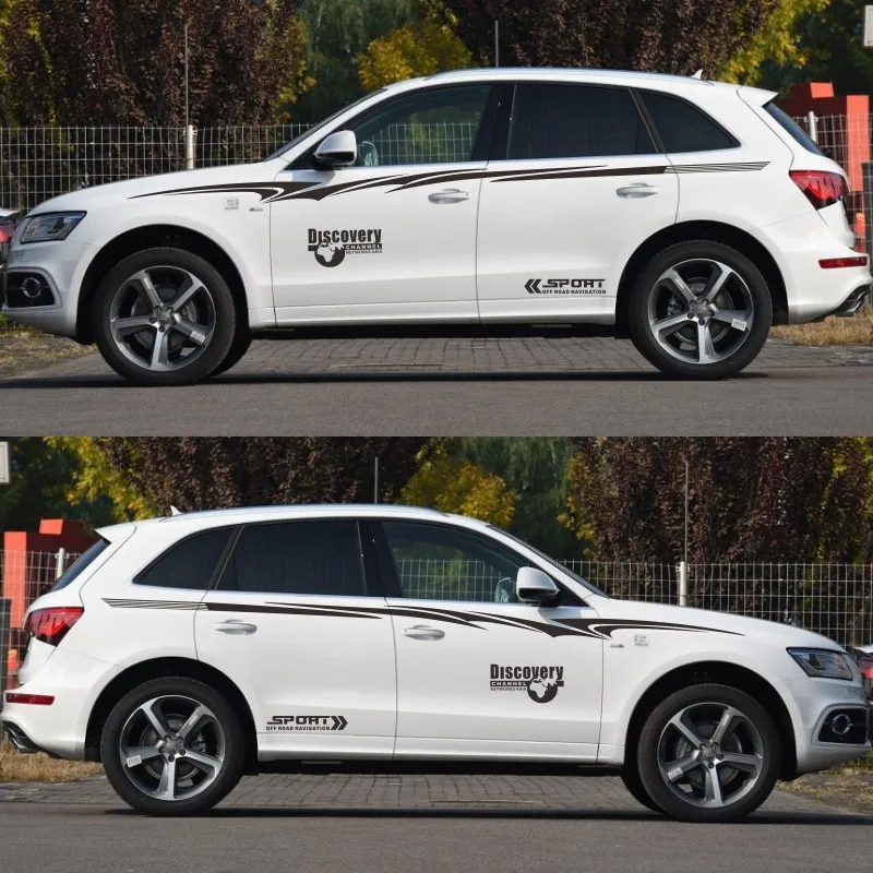Наклейка на спортивную машину для Audi Q3 Q5 Q7 Discovery, Спортивная наклейка для автомобиля, Стайлинг кузова, боковая дверь, хвост, Декоративная Виниловая наклейка - Название цвета: option 14