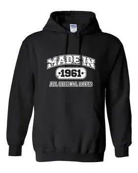 

57th Birthday Hoodie Made in 1961 Sweatshirt Mens Funny Hoodie 2XL Black Men Women Hoodie Sweatshirt
