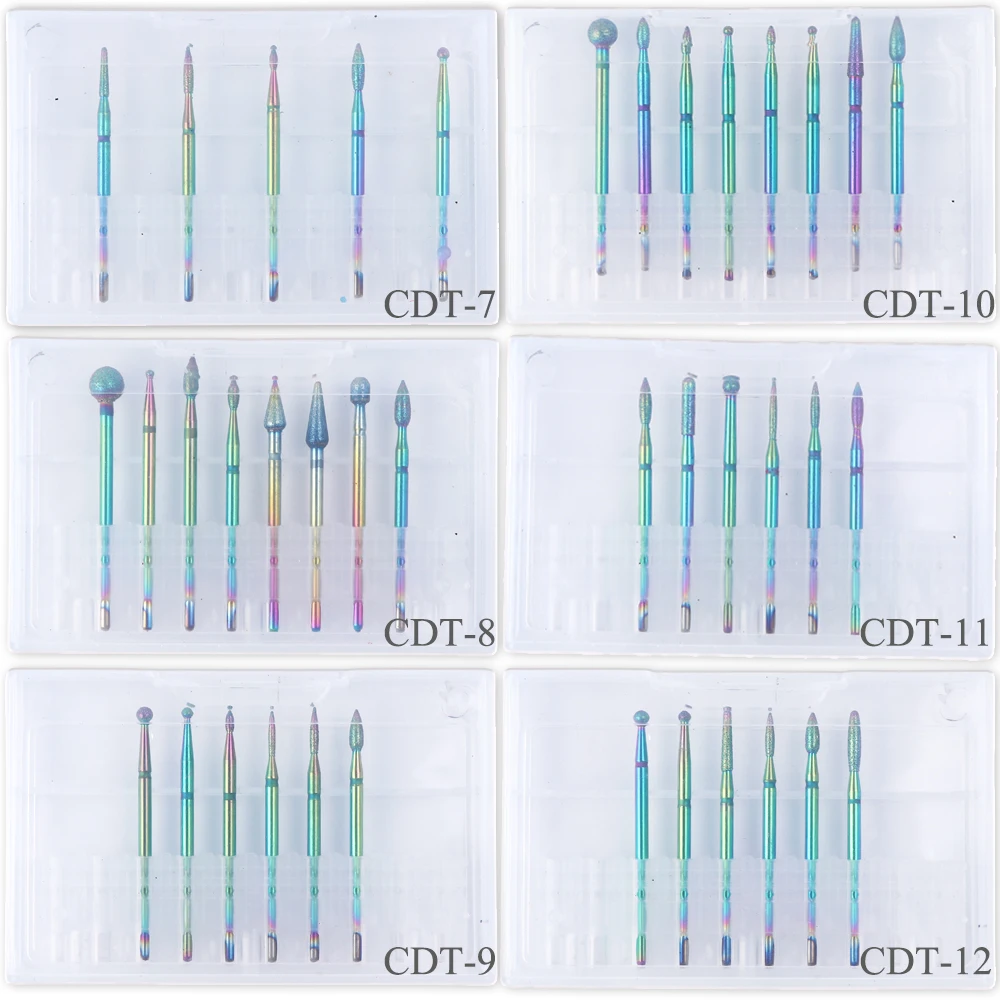 STZ Радуга алмазные фрезы для ногтей набор фрезы для фрезерного станка маникюрные кусачки для педикюра удаляющий гель аксессуары для полировки CDT