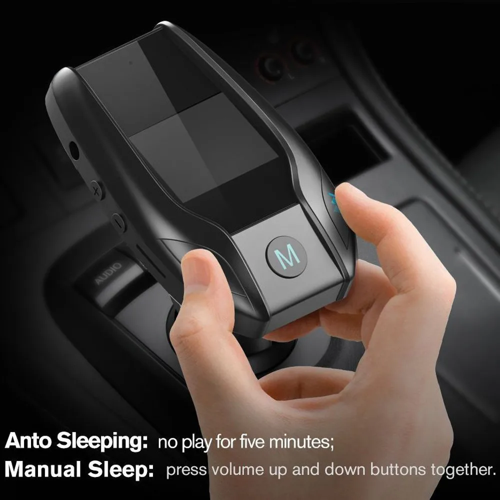 Автомобильный комплект громкой связи беспроводной Bluetooth 5 в 2.1A fm-передатчик ЖК-дисплей MP3 плеер двойной Переходник USB для зарядки в машине батарея быстрое зарядное устройство
