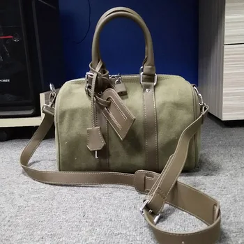 

TIYINO popular logo European station army green canvas bucket bag Korea fashion hand bill of lading shoulder cross small bag