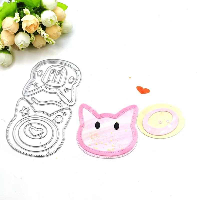 

Julyarts New Cute Animal Cats Head Cutting Dies New Dies 2020 For Scrapbooking album Decorative Embossing Craft Cut Paper Cards