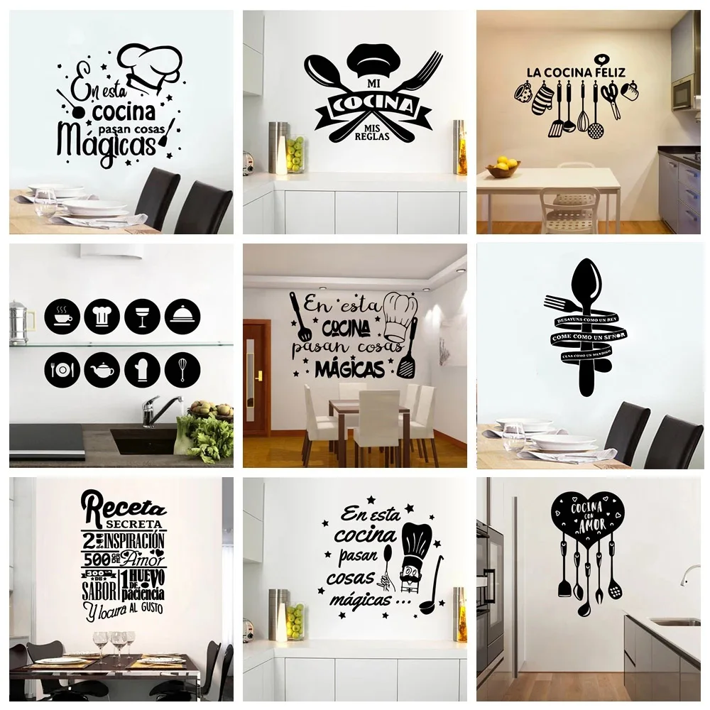 Vinyl Wallpaper Sticker Decal Rooms-Decor Text Spanish Quote Kitchen for Diy