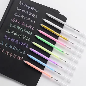 

DIY leather black cardboard special 0.5/0.6 fine tip highlighter 12/9color writing ultra-fine high-gloss pastel highlighter set
