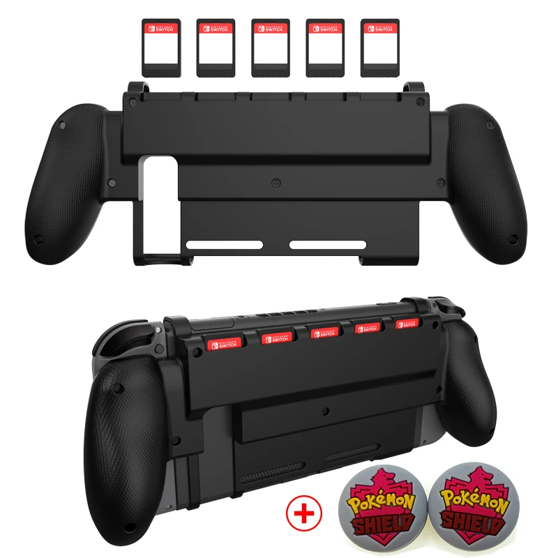 Защитный защитный чехол-накладка для пульта дистанционного управления, держатель-подставка, 5 разъемов для игровой карты, аксессуар для переключателя Nintendo NS