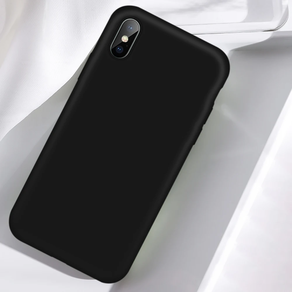 Жидкий силиконовый 360 Полный Чехол для iPhone 6 6S Plus X мягкий для iPhone 8 7 Чехол для iPhone 7 8 Plus X XR XS Max чехол Fundas - Цвет: 01