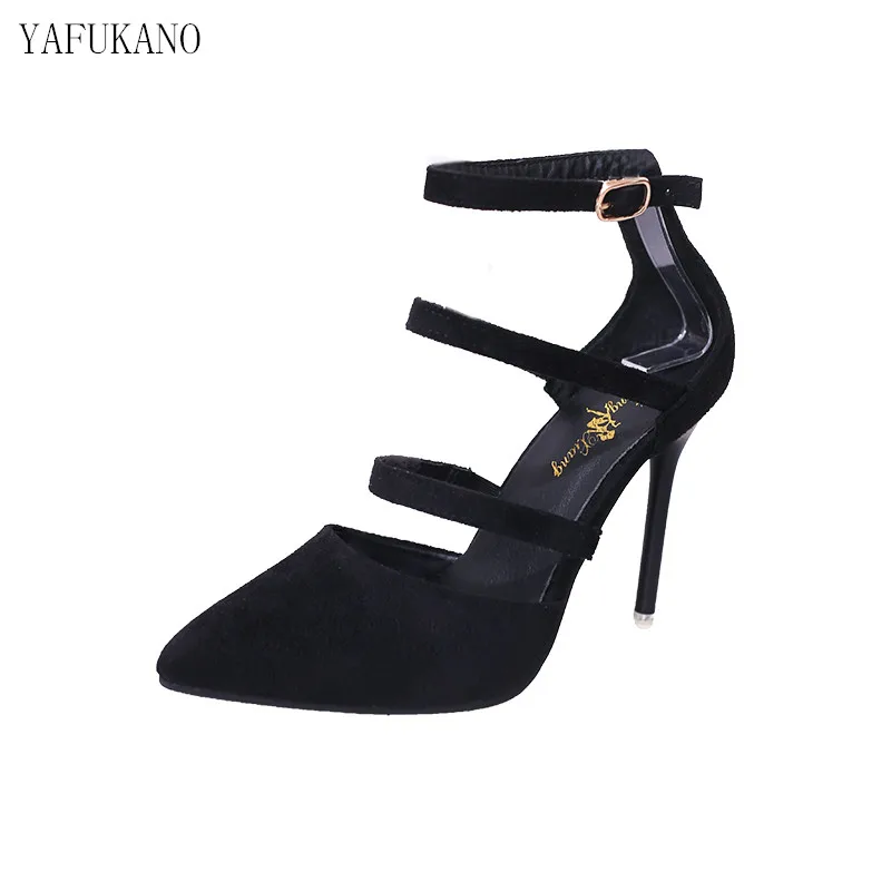 2019 Spring New Women's Shoes European and American Fashion Sexy High Heels Pointed Suede Hollow Work Shoes Simple Single Shoes