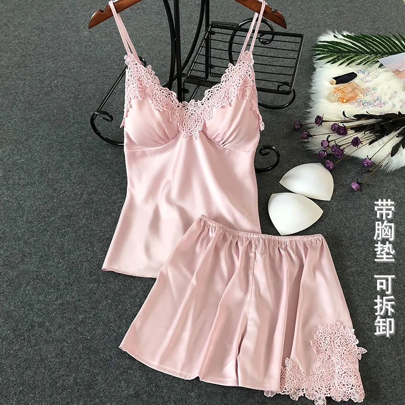 2PCs 8 Женский пижамный комплект из искусственного шелка, женские элегантные сексуальные топы на тонких бретельках, женское нижнее белье, кардиган для женщин, домашняя одежда, одежда для сна - Цвет: 2PCs 8
