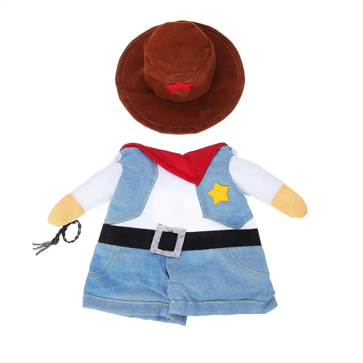 Cowboy Новая одежда для домашних животных, собак, кошек, костюм на Хэллоуин, кошка, шляпа, шарф, костюм, плащ, наряды для домашних животных на год, костюм, плащ, Рождественская одежда, mascota - Цвет: Cowboy