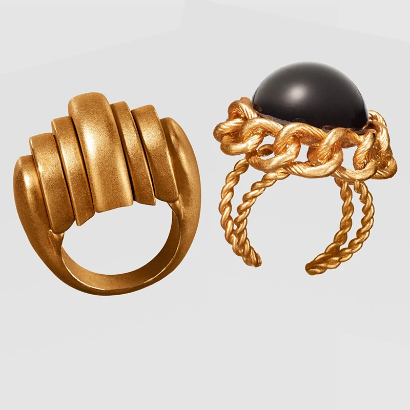 Dvacaman ZA, золотое ожерелье на цепочке, Чокеры для женщин, металлическое круглое звено, массивное ожерелье, s макси панк, модные вечерние ювелирные изделия - Окраска металла: 21