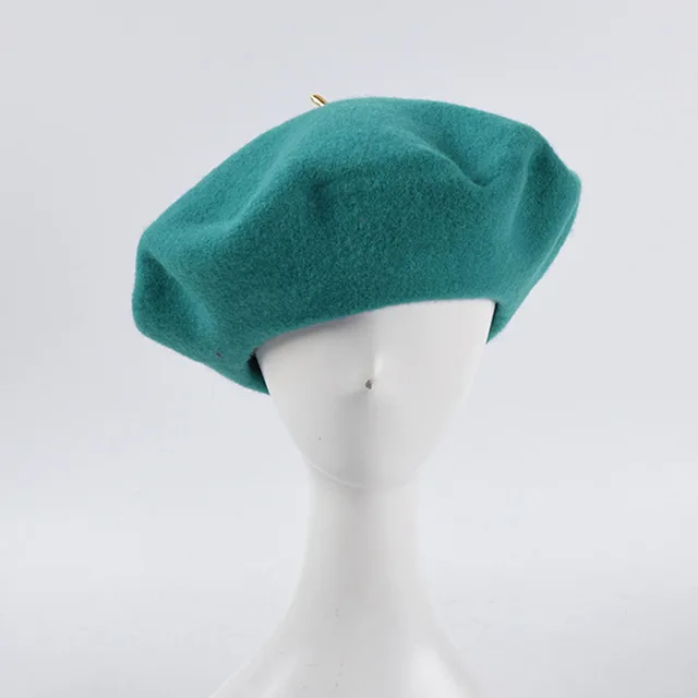 Купить высокое качество шерсть большой берет шапки для женщин однотонные картинки цена
