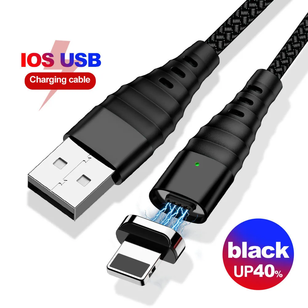 USB кабель для телефона для iPhone кабель Xs Max Xr X 8 7 6 6s 5 Plus iPad Mini 1m 2m кабели быстрой зарядки мобильный провод для зарядного устройства данных - Цвет: Черный