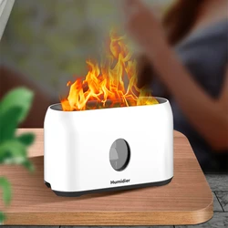 Humidificateur de flamme à LED USB Rechargeable avec télécommande, aromathérapie, lampe d'ambiance, décoration de bureau, chambre à coucher, voiture, veilleuse 