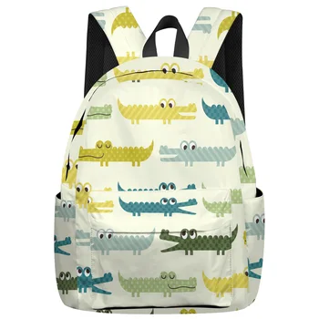 

Cartoon Crocodile Backpack College Students Laptop Backpack Book Bag Casual School Bag
