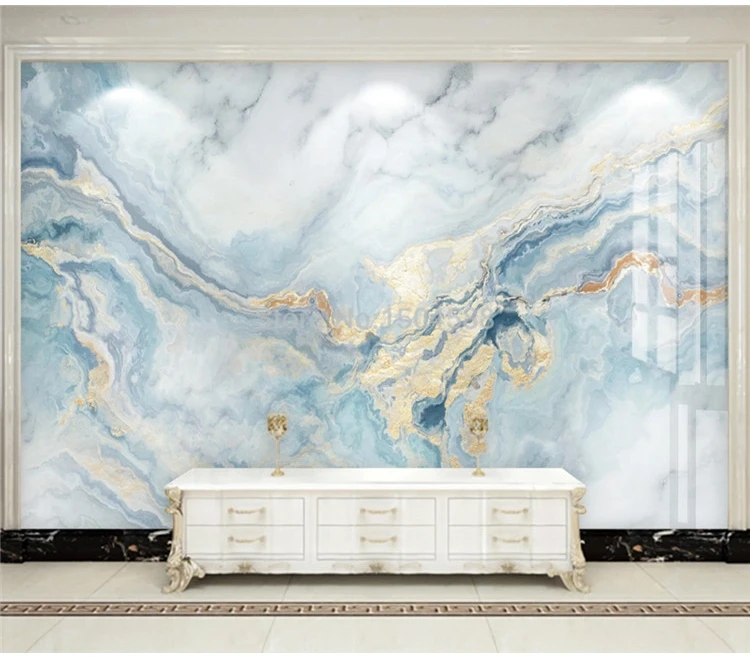 Description Picture 4 of itemCustom Photo Wallpaper 3D Blue Marble Luxury Home Decor Murals Living Room TV Sofa Bedroom Background Wall Painting 3D Wallpaper