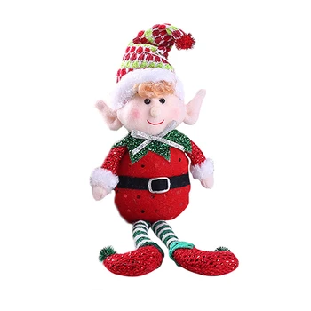 

Christmas Decoration Doll Cute Red And Green Long-legged Elf Doll Gifts For Kids Room Decoration Birthday Party Gifts