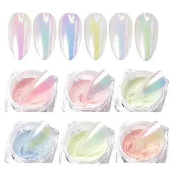

1 Box Mermaid Nail Powder 6 Colors For Choice High Quality Nail Pigment For Fashion Women Girls Delicate Nail Art Tools New