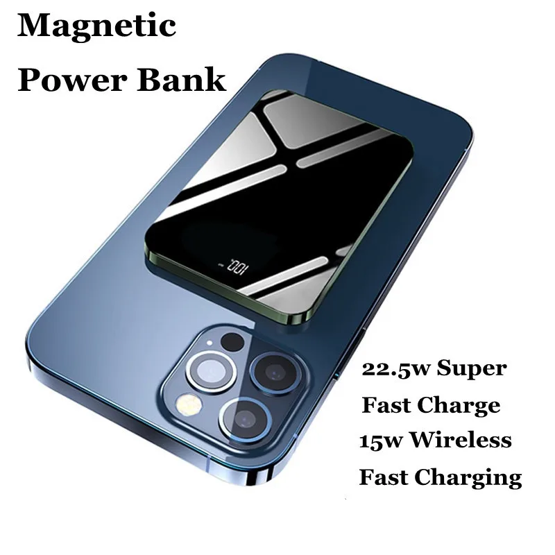 

10000mAh Magnetic Wireless 15W Fast charging powerbank Power Bank Charger For iphone 12 13 Magnet Portable Mobile Phone Battery