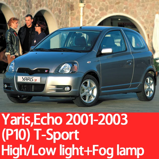 YNFOM LED headlights kit for Toyota Yaris,Echo P1-P15 1999-2020 Low beam,High beam,fog lamp,car accessories,car headlight bulbs 01-03 P10 T-Sport