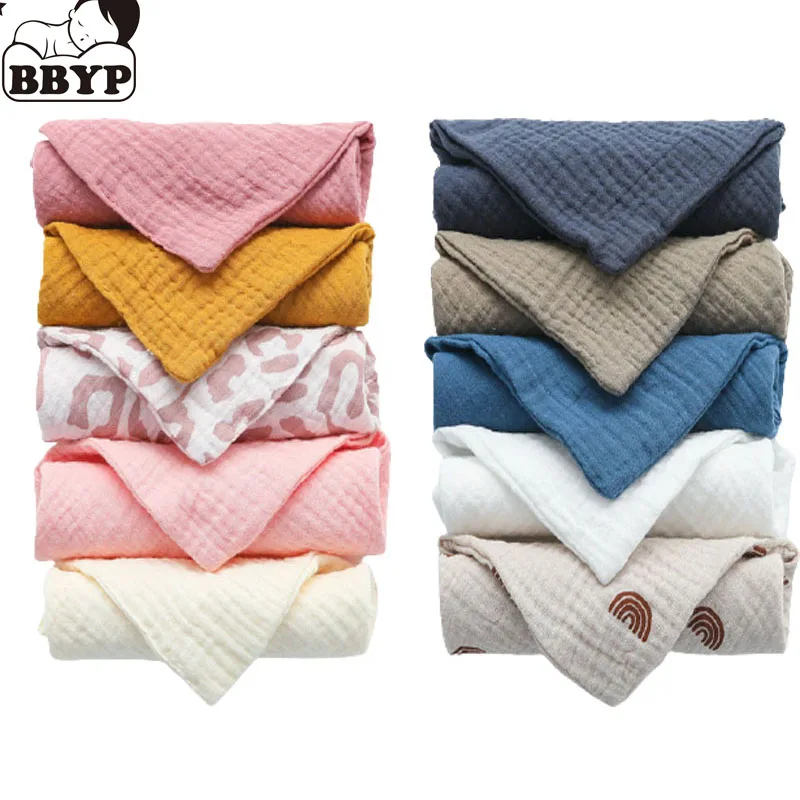 

5Pcs Towel Baby Facecloth Baby Bath Towel Muslin Handkerchief Cotton Burp Cloth Soft Absorbent Gauze Kindergarten Washcloth