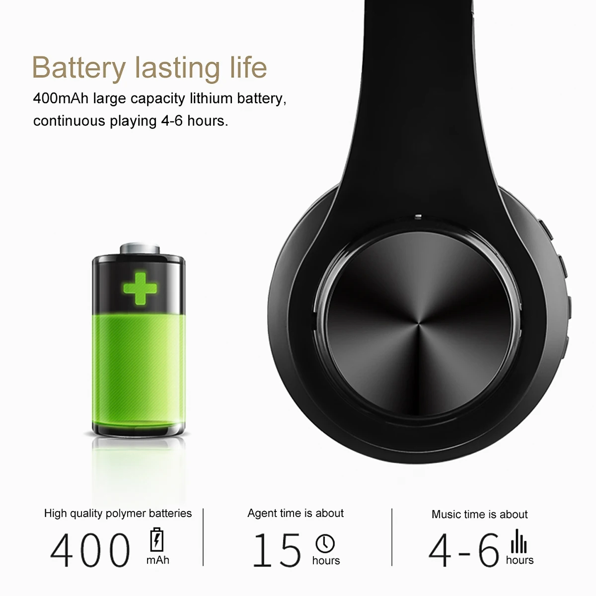 Foldable Bluetooth V4 2 Headset Stereo Noise Cancelling Wireless Headphones With Mic For iPhone Samsung Support TF Card Play