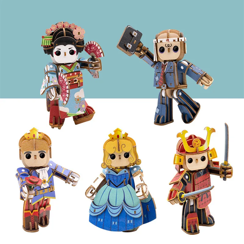 

TEAMGREEN Green Mission Japanese-style 3D Wooden Puzzle Garage Kit Model Educational CHILDREN'S Building Blocks DIY Toy